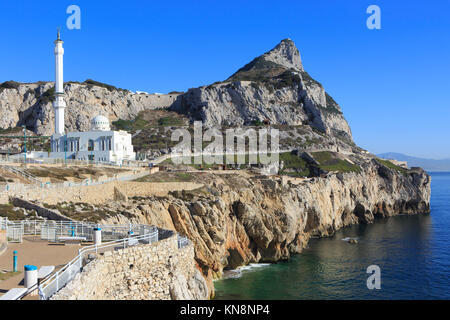 Der Ibrahim-al-Ibrahim Moschee (1997) bei Europa Punkt in Gibraltar Stockfoto