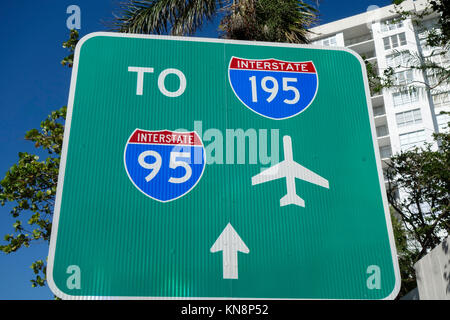 Hinweisschild in Miami, Florida, USA Stockfoto
