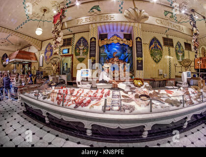 Frischen Fisch in das Kaufhaus Harrods, Knightsbridge, London, UK Stockfoto