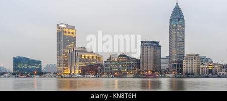 Wahrzeichen von Shanghai, Bau Gruppe in China. Stockfoto