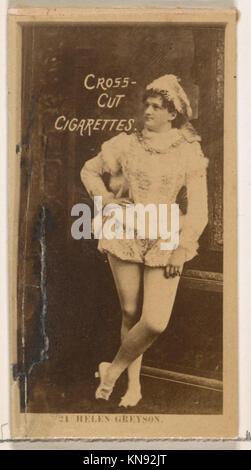 Diese Werbekarte zeigt Helen Greyson aus der Schauspielerserie Duke Sons & Co., die ein Albumenfoto aus den 1880er Jahren zeigt Stockfoto