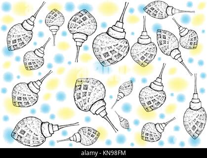 Hintergrund Illustration Hand gezeichnete Skizze der verschiedenen Stil der schönen Weihnachtsbeleuchtung, eine der am häufigsten gesehen Symbole von Weihnachten. Stock Vektor