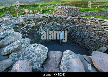 Caher Conor, Fahan Bienenstock Hütten, Mount Eagle, Slea Head Drive, der Halbinsel Dingle in der Grafschaft Kerry, Irland, Europa Stockfoto