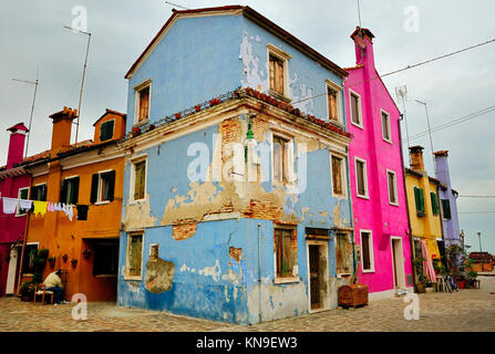 Leeres Haus für Verkauf auf Burano, Venedig Stockfoto