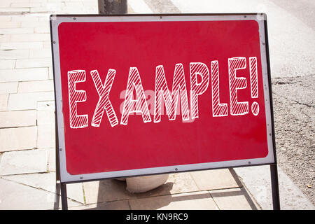 Konzeptionelle Hand schreiben Bildunterschrift inspiration Beispiel angezeigt. Business Konzept für Instanz Abbildung Paradigma zum Beispiel Geschrieben am verkünden Stockfoto