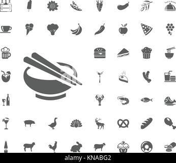 Asiatische Lebensmittel Symbol. Stäbchen Symbol. Essen und Getränke vektor Icon Set. Stock Vektor