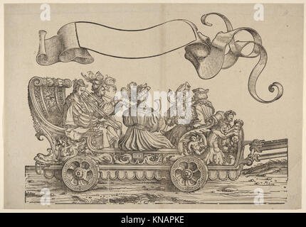 Wagen mit Hornmusikern, die triumphale Prozession Kaiser Maximilians I. TRAF DP834076 431364 Stockfoto