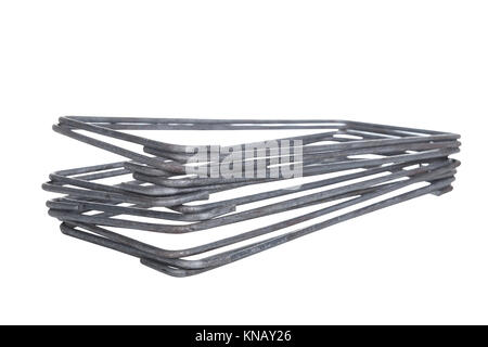 Stange aus Stahl für den Hausbau, auf weißem Hintergrund isolieren Stockfoto