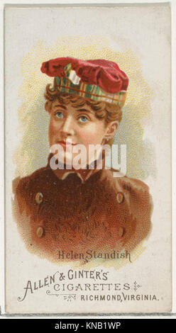 Diese Karte zeigt Helen Standish aus der World's Beauties Series 1, die Sammlerporträts berühmter Frauen des 19. Jahrhunderts darstellt. Stockfoto