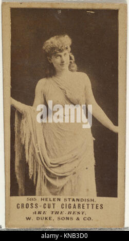 Diese Karte zeigt Helen Standish aus der Serie „Schauspieler und Schauspielerinnen“, die für Cross Cut Zigaretten wirbt und Werbung und Popkultur-Trends illustriert. Stockfoto