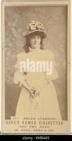 Die Karte der Schauspieler und Schauspielerinnen zeigt Helen Standish, die Cameo-Zigaretten fördert, die Tabakwerbung und Sammlerkarten des frühen 20. Jahrhunderts widerspiegeln. Stockfoto