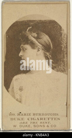 Eine Sammelkarte aus der Serie „Schauspieler und Schauspielerinnen“ mit Marie Burroughs, herausgegeben von Duke Sons & Co. Als Teil ihrer Werbekampagne im frühen 20. Jahrhundert. Stockfoto