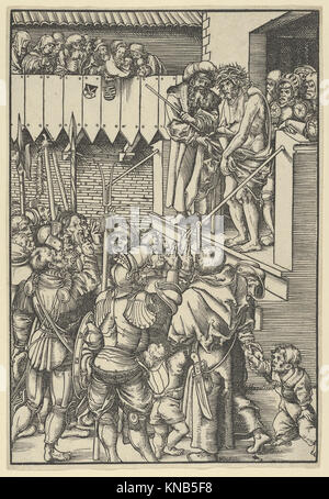 „Ecce Homo“ aus der Serie Passion zeigt Christus, der mit Dornen gekrönt ist, und veranschaulicht die emotionale Intensität, das Leiden und den religiösen Symbolismus in der christlichen Kunst des 16. Jahrhunderts. Stockfoto