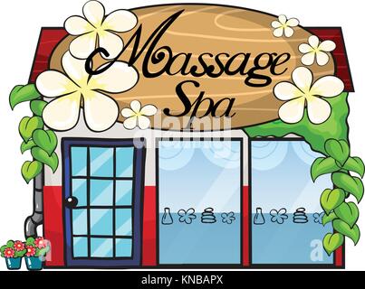 Abbildung: eine Massage Spa auf weißem Hintergrund Stock Vektor