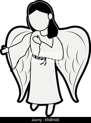 Schöne Engel Cartoon Stock-Vektorgrafik - Alamy