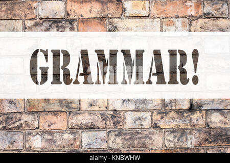 Konzeptionelle Ansage Bildunterschrift inspiration Übersicht Grammatik. Business Konzept für die grundlegenden Regeln der Syntax grammatische Sprache geschrieben auf alten Stockfoto