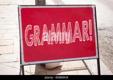 Konzeptionelle Hand schreiben Bildunterschrift inspiration Übersicht Grammatik. Business Konzept für die grundlegenden Regeln der Syntax grammatische Sprache auf Anno geschrieben Stockfoto