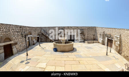 Äußere hohe Auflösung Panoramablick Ilyas Bey Moschee Ruinen von Milet Antike griechische Stadt in Didim, Aydin, Türkei. Stockfoto