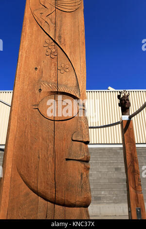 Das Konzept der Schöpfung Skulpturen, Rotary Center für die Künste, Downtown Kelowna Stadt, Okanagan Lake, British Columbia, Kanada. Stockfoto