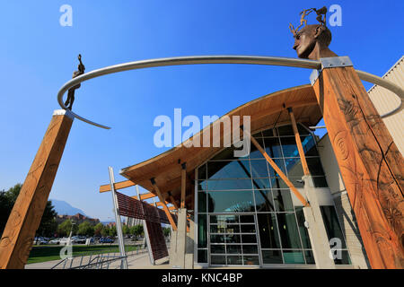 Das Konzept der Schöpfung Skulpturen, Rotary Center für die Künste, Downtown Kelowna Stadt, Okanagan Lake, British Columbia, Kanada. Stockfoto