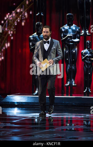 HOLLYWOOD, CA - 22. Februar: Matthew McConaughey Bühne während der 87. jährlichen Academy Awards bei Dolby Theater am 22. Februar 2015 in Hollywood, Kalifornien. Personen: Matthew McConaughey Stockfoto