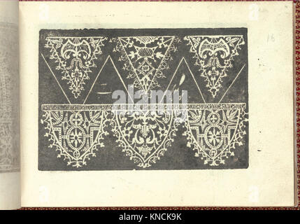 Eine Seite aus „Corona delle Nobili et Virtuose Donne“, die künstlerische und textliche Inhalte in der MET-Sammlung hervorhebt. Stockfoto