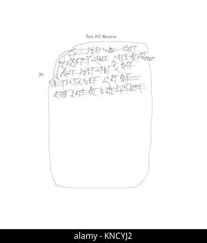 Der Amarna-Brief ist eine Tontafel aus dem 14. Jahrhundert v. Chr., eine königliche Korrespondenz von Aschur-uballit von Assyrien an den ägyptischen König, die antike diplomatische Beziehungen veranschaulicht. Stockfoto