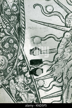 Rüstung der Kaiser Ferdinand I (1503 1564) 163117 Detail 23944 Armorer: Kunz Lochner, Deutsch, Nürnberg, 1510?1567, Rüstung von Kaiser Ferdinand I. (1503?1564), datiert 1549, Stahl, Messing, Leder, H.67 in. (170,2 cm); Wt. 52 lb. 14 oz. (24 kg). Das Metropolitan Museum of Art, New York. Kauf, Rogers Fund und George D. Pratt Geschenk, 1933 (33.164 a?x) Stockfoto