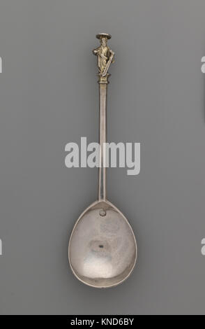 Apostel Löffel - St. Simon der Zelot MET DP--1716-009 204783 Hersteller: William Cawdell, British, 1560?1625, Apostel Löffel: St. Simon der Zelot, 1592/93, Silber, vergoldet, Gesamt: 2? 7 3/16 in. (5.1? 18,3 cm). Das Metropolitan Museum of Art, New York. Geschenk des Herrn und Frau James B. Mabon, 1967 (67.166.6)
