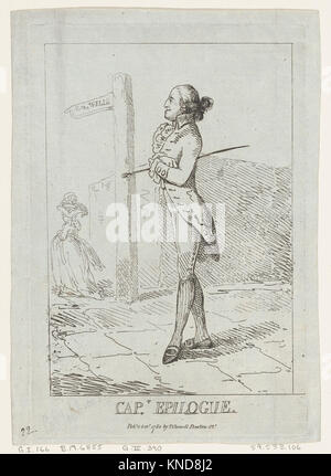 Eine Radierung von Thomas Rowlandson (1785), die Edward Topham als Captain Epilog darstellt und die britische Gesellschaft und satirische Kunst des 18. Jahrhunderts illustriert. Stockfoto