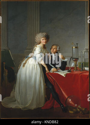 Antoine-Laurent Lavoisier (1743-1794) und seine Frau (Marie-Anne-Pierrette Paulze, 1758-1836), Ölgemälde des französischen neoklassizistischen Malers Jacques Louis David (1748-1825), 1788 Stockfoto