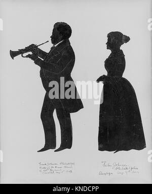 Dieses Foto zeigt Frank Johnson, Anführer der 128th Regiment Brass Band, mit seiner Frau Helen, die Einblicke in das Militärinnen und das Familienleben im 19. Jahrhundert bietet. Stockfoto