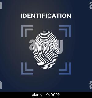 Identifikation Fingerabdruck scannen Logo moderne Zugriff und Sicherheit Schutz System Stock Vektor