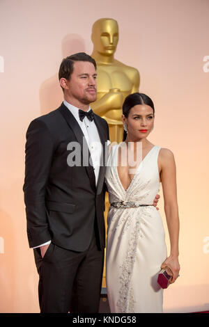 HOLLYWOOD, CA - 22. Februar: Channing Tatum und Jenna Dewan attendst der 87. jährlichen Academy Awards in Hollywood & Highland Center am 22. Februar 2015 in Hollywood, Kalifornien. Personen: Channing Tatum und Jenna Dewan Stockfoto