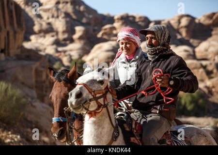 Szenen aus dem alten Nabayean Stadt Petra, Jordanien Stockfoto