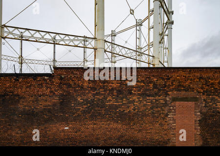 Alte Gaswerk Skelette der Rahmen Manchester Stockfoto