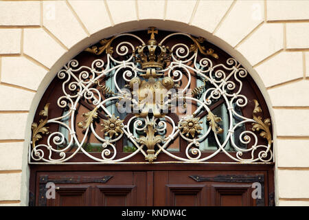 Schmiedeeisen Detail einer alten Tür Stockfoto