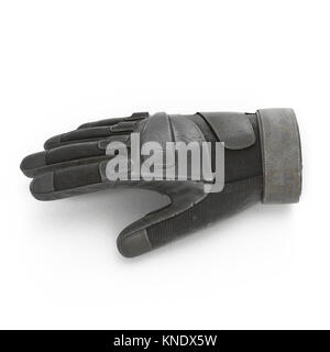 Seitenansicht der Soldat Handschuhe von Schwarz auf Weiß. 3D-Darstellung Stockfoto
