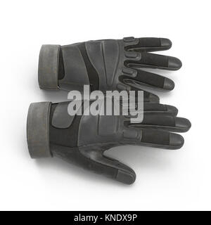 Seitenansicht der Soldat Handschuhe von Schwarz auf Weiß. 3D-Darstellung Stockfoto