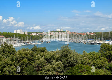 Veew der Marina Veruda in Pula. Kroatien. Stockfoto