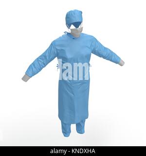 Op-Kleidung für Mann auf Weiß. Keine Menschen. 3D-Darstellung Stockfoto
