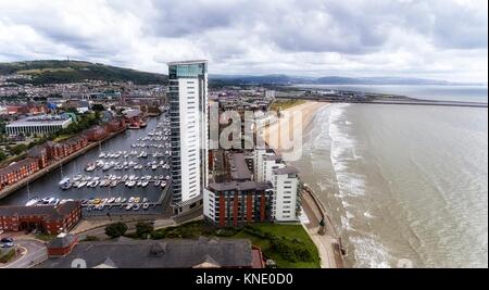 Swansea City Marina Stockfoto