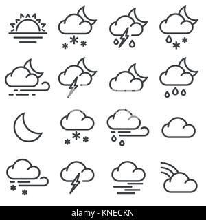 Moderne wetter Symbole gesetzt. Linie vektor Symbole Stock Vektor