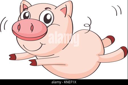 Abbildung: ein Schwein auf weißem Hintergrund Stock Vektor
