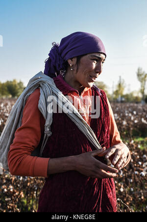 Baumwollpflücker in Chiwa Landschaft, Xorazm Region, Usbekistan, 28. Oktober 2017 Credit © jacopo Casaro/Sintesi/Alamy Stock Foto Stockfoto