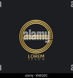 Buchstabe E Emblem Stock Vektor