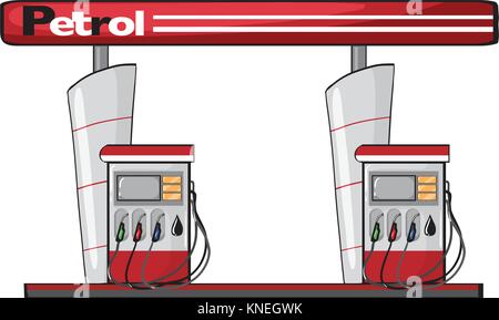 Abbildung: eine Tankstelle auf weißem Hintergrund Stock Vektor