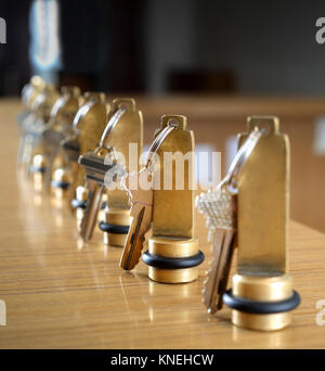 Hotel Zimmer Tür Schlüssel Stockfoto