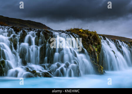 Bruarfoss Wasserfall, Brekkuskogur, Island Stockfoto