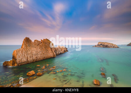 Playa de la Arnia, Santander, Kantabrien, Spanien Stockfoto